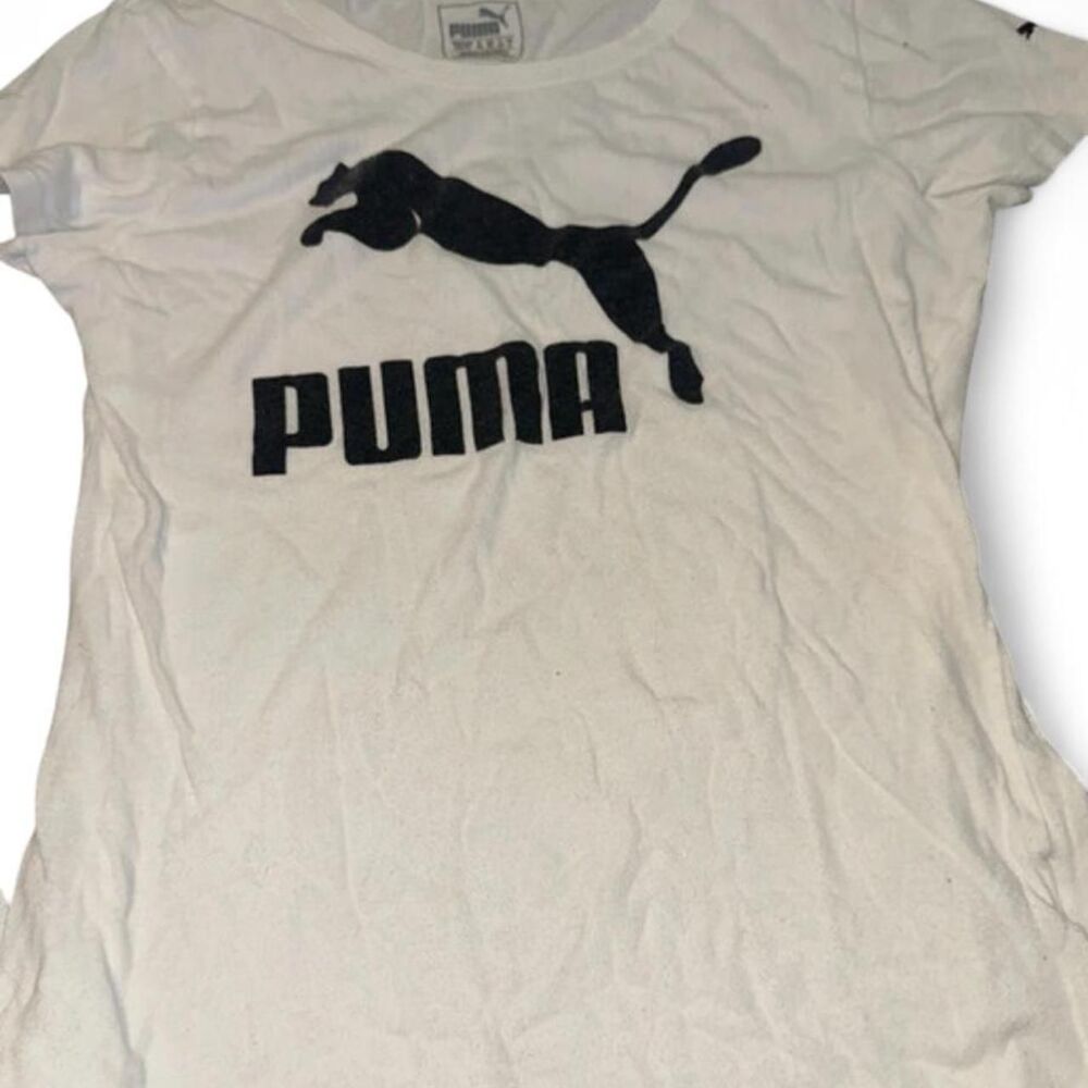 Puma Women's White and Cream T-shirt